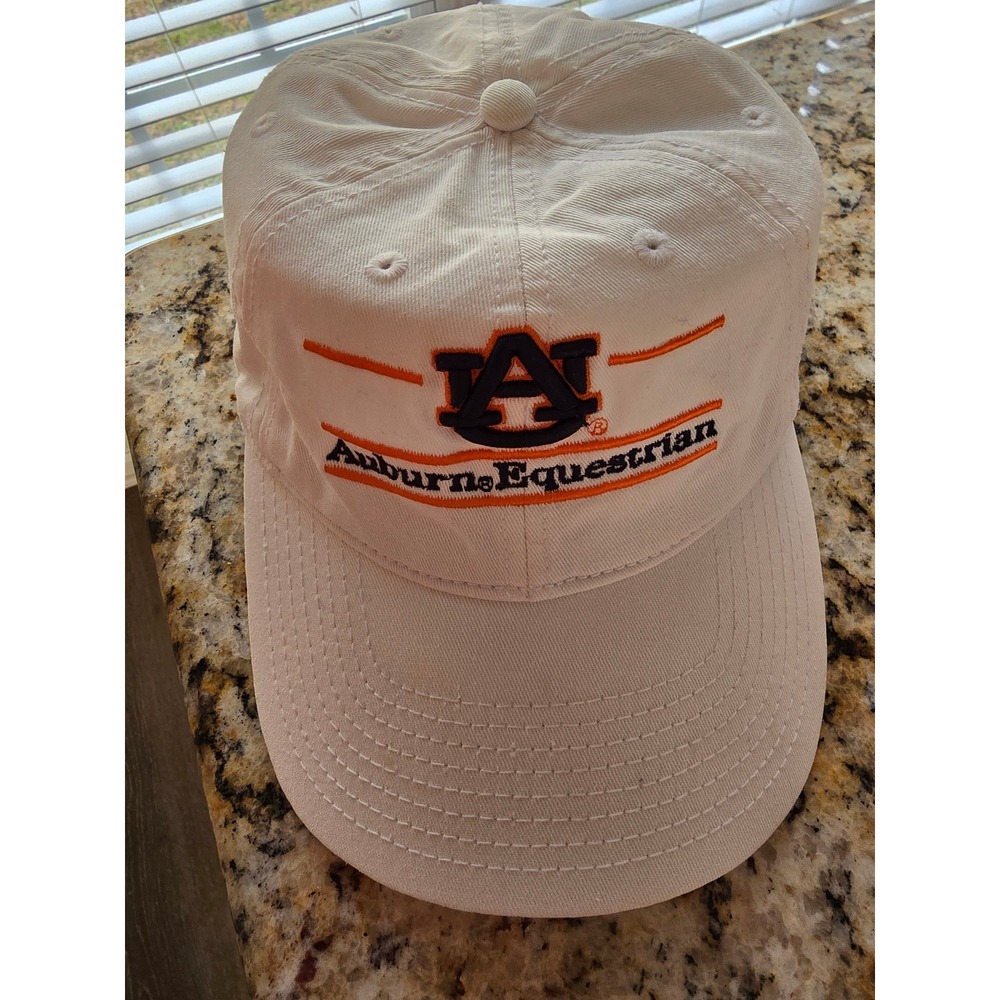 Auburn Equestrian Cap Hat The Game Cream‎ Cotton Adjustable Men's